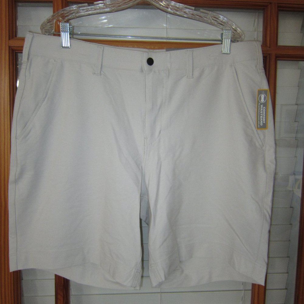 Falls Creek Performance Golf Shorts Comfort Waistband Men's 40, 46 Khaki NEW